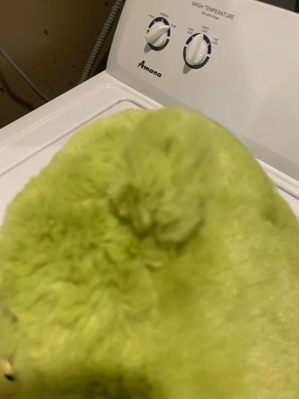 Plush Grinch Character Pillow with Heart Patch - Lime Green